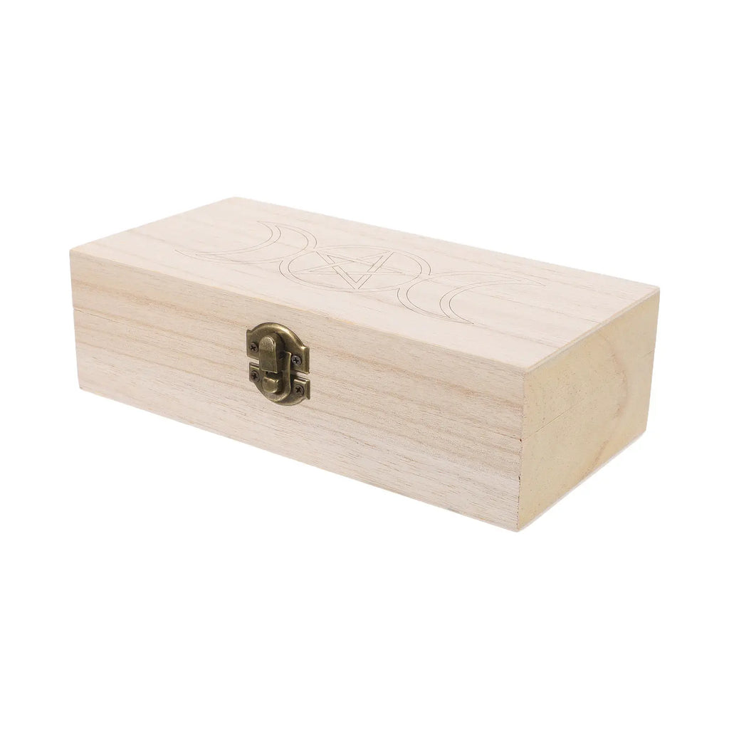 Wooden Tarot Card Holder Box Decorative Storage Chest Rectangle Keepsake Jewelry Organizer Memory Photo Trinket Divination Tool