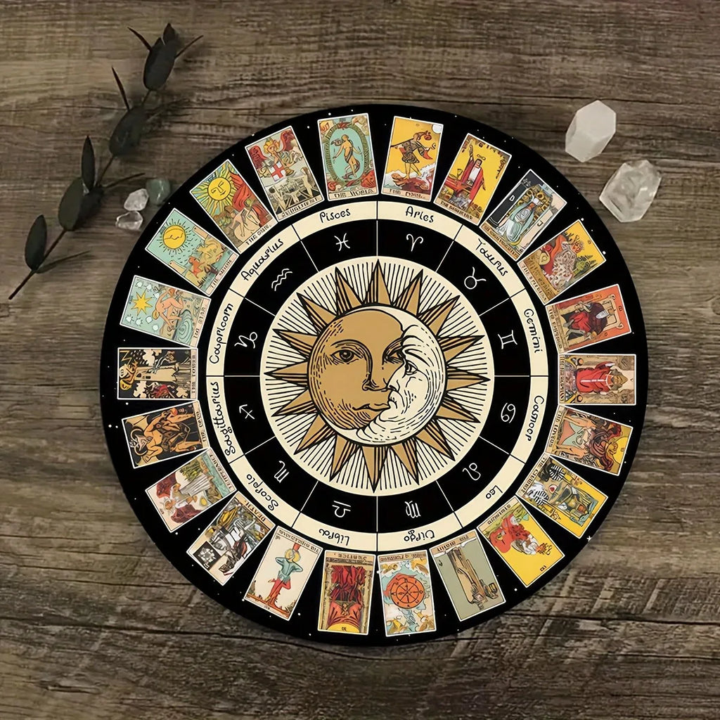 Crystal & Star Astrology Rubber Pendulum Board Mysterious Divination Altar Decor Suitable for Astrology Games & Pendulum Scrying
