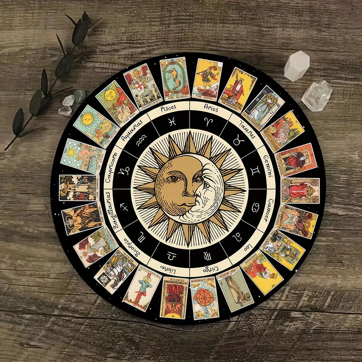 Crystal & Star Astrology Rubber Pendulum Board Mysterious Divination Altar Decor Suitable for Astrology Games & Pendulum Scrying