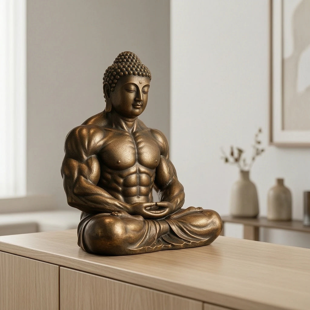 Seated Buddha Figurine Sculptural Meditating Buddha Figurine Sculpture Polyresin Decor Zen for Living Room, Office