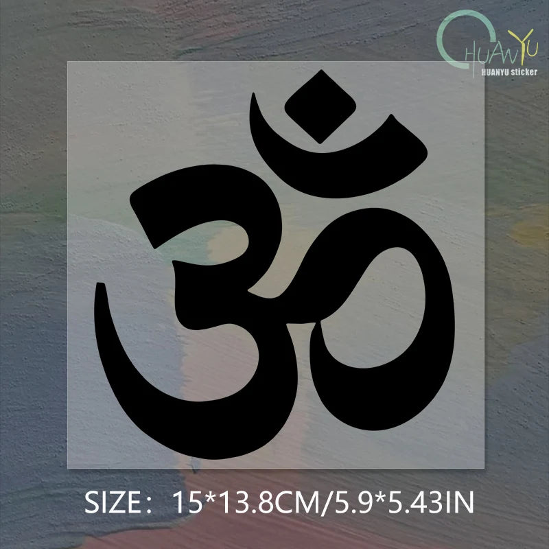 Removable Yoga Om Symbol Vinyl Sticker for Laptop, Car, Cup, andHome Decor -Meditation and Namaste Decals DlY Decoration