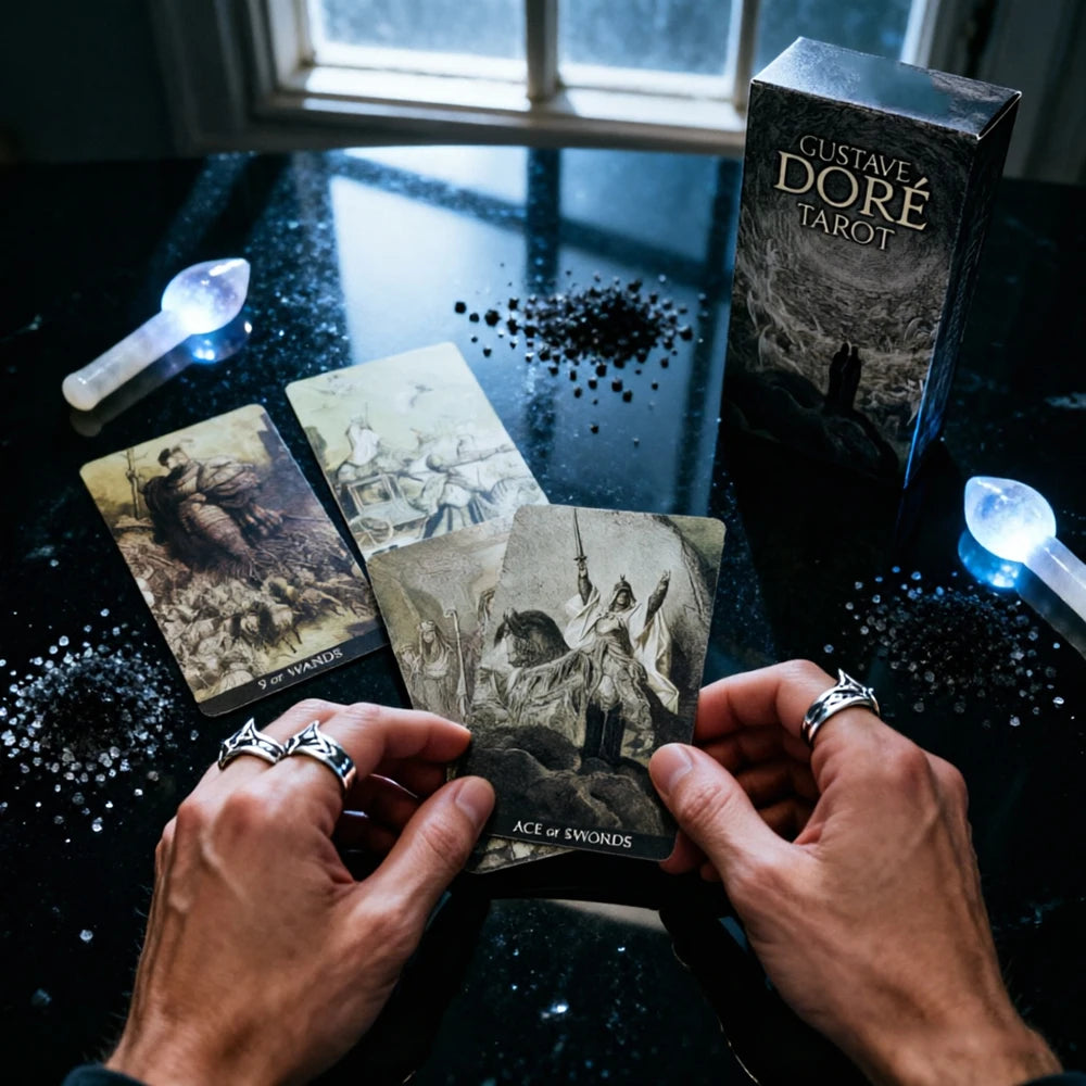 Gustave Dore Tarot Cards With Paper Instruction Manual For Beginners & Pros, Ideal For Divination, Meditation & Gifts
