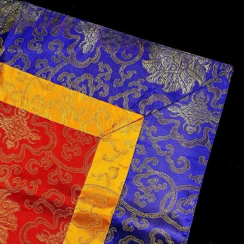 Tibetan-Style Tablecloth Decorative Scripture Mat Fabric Embroidered Rose Guru Offering Tablecloth Dharma Offering Altar Cloth