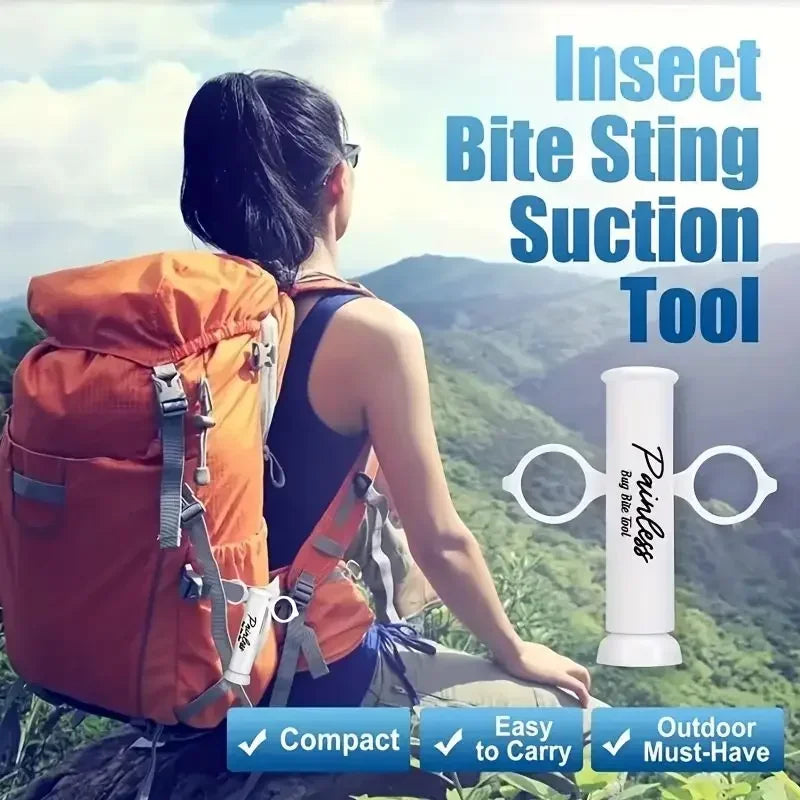Negative-pressure suction device—for mosquito bites and bee stings naturally relieves discomfort caused by bites; chemical-free.