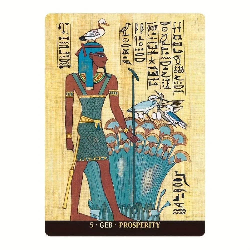 Egyptian Gods Oracle Cards - Ancient Egypt Divination Deck 12.6*8.9cm for Meditation, Guidance - Papyrus Art Style