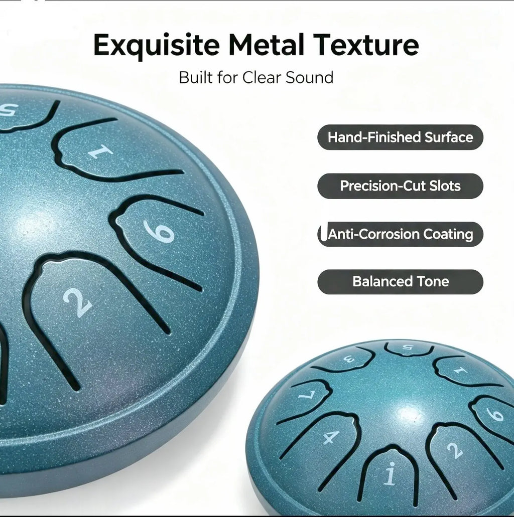 Miwayer 8 Tone 4.5 Inch Steel Tongue Drum Mini Handpan with Mallets Portable Meditation Percussion Instrument