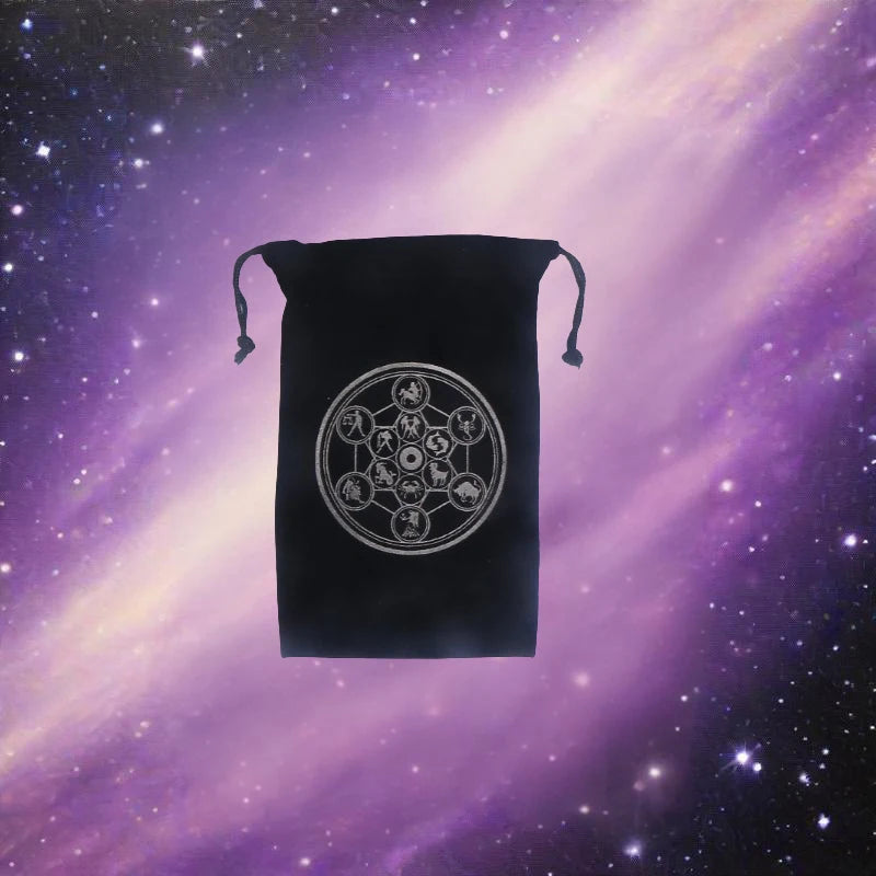 1Piece 12x18cm Black Velvet Tarots Bag Cards Storage Runes Constellation Witch Divination Accessories Jewelry Dice Pouch