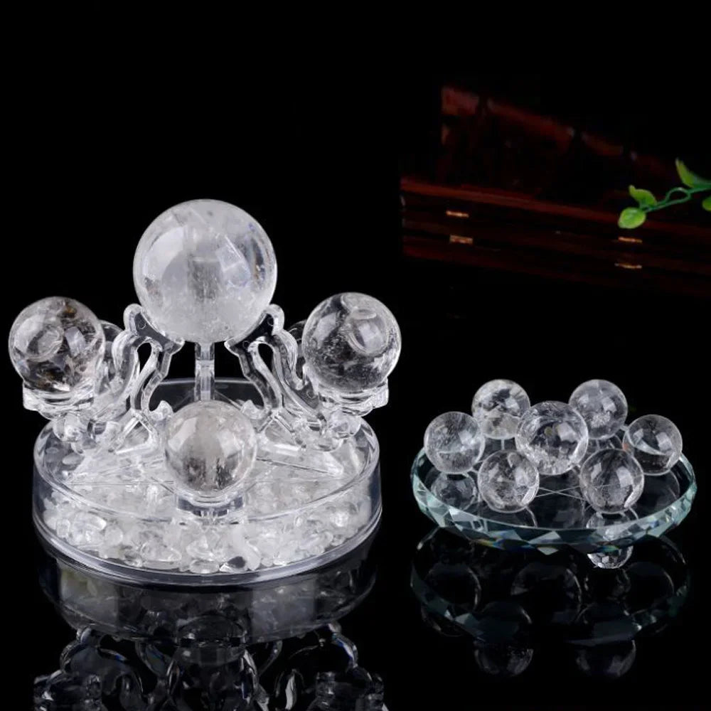 Natural Clear Quartz Crystal Ball Seven Star Array Reiki Healing Feng Shui Sphere Lucky Home Decor