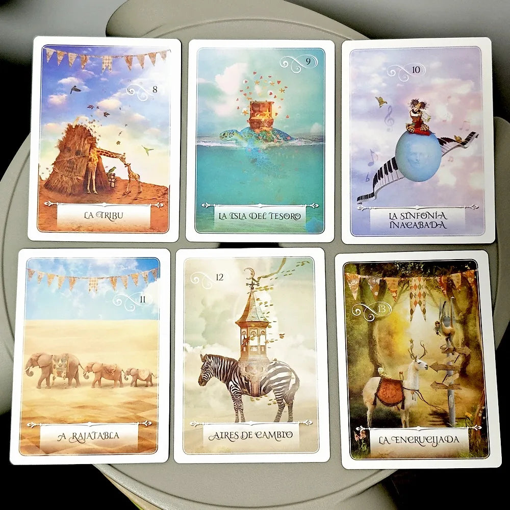 Oracle of Wisdom To Make Decisions In Life 10.5*7.5cm 52 Divination Oracle Cards Spanish Edition
