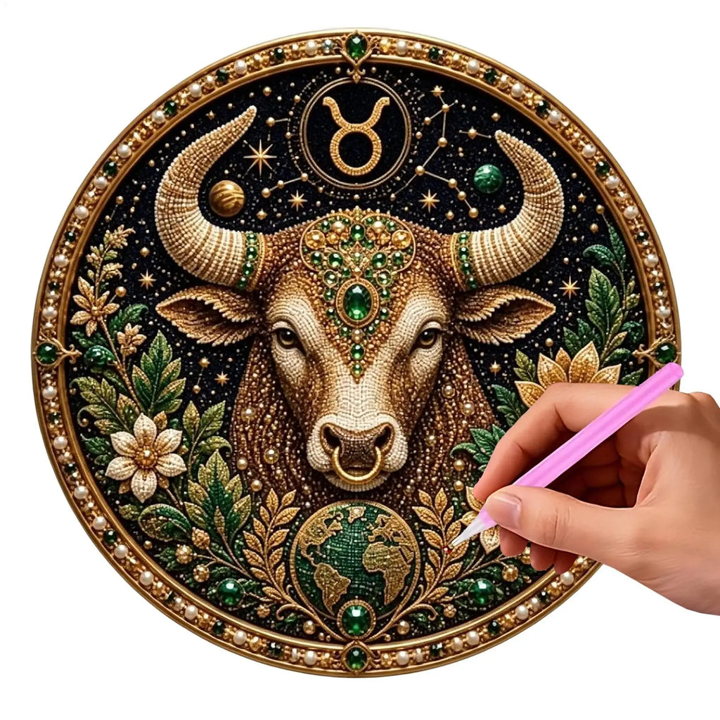 12 Zodiacs Signs Pearl Art Kit Round Constellation Themed DIY Beaded Artwork Astrology Wall Decor Craft Set for Zodiacs Lovers