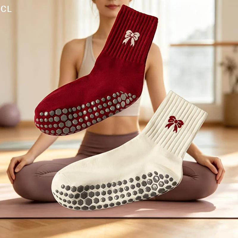 AttireTrove1 Pair Of Pilates Exercise Fitness Adult Dance Anti Slip Socks Leg Pressure Floor Yoga Socks