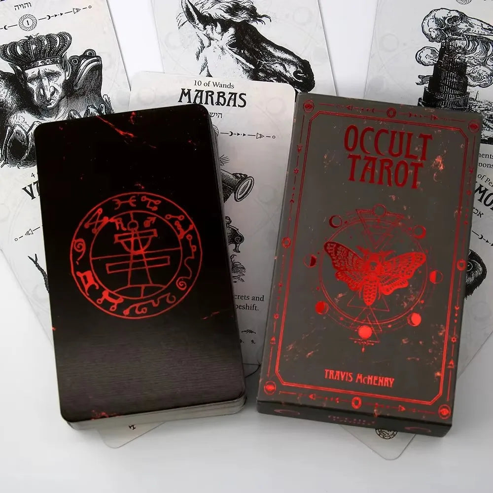 Occult Tarot 78 Divination Cards Set Deck Oracle Card Family Party Playing Cards Board Solomonic Ancient Magickal Grimoires Toy