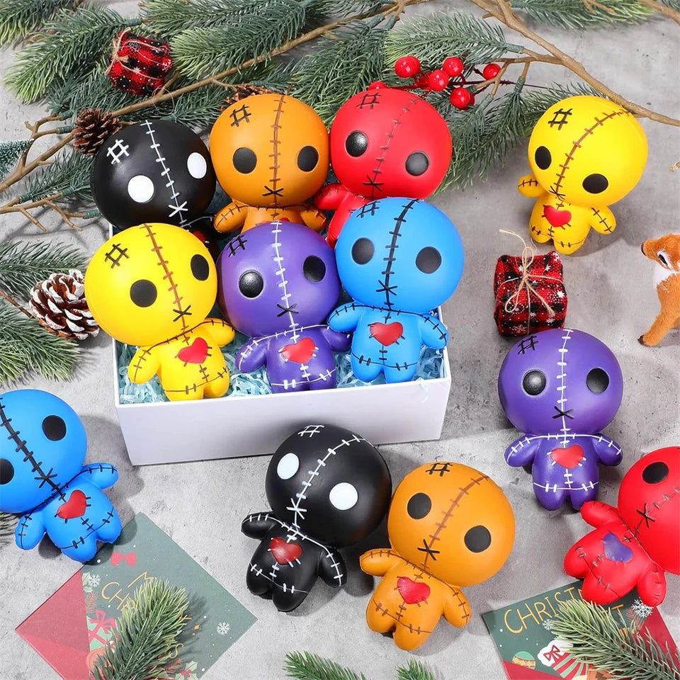 Voodoo Doll Squishy Toy Slow Rising Stress Relief Doll Cute Halloween Squeeze Toy Soft Squishies for Kids & Adults