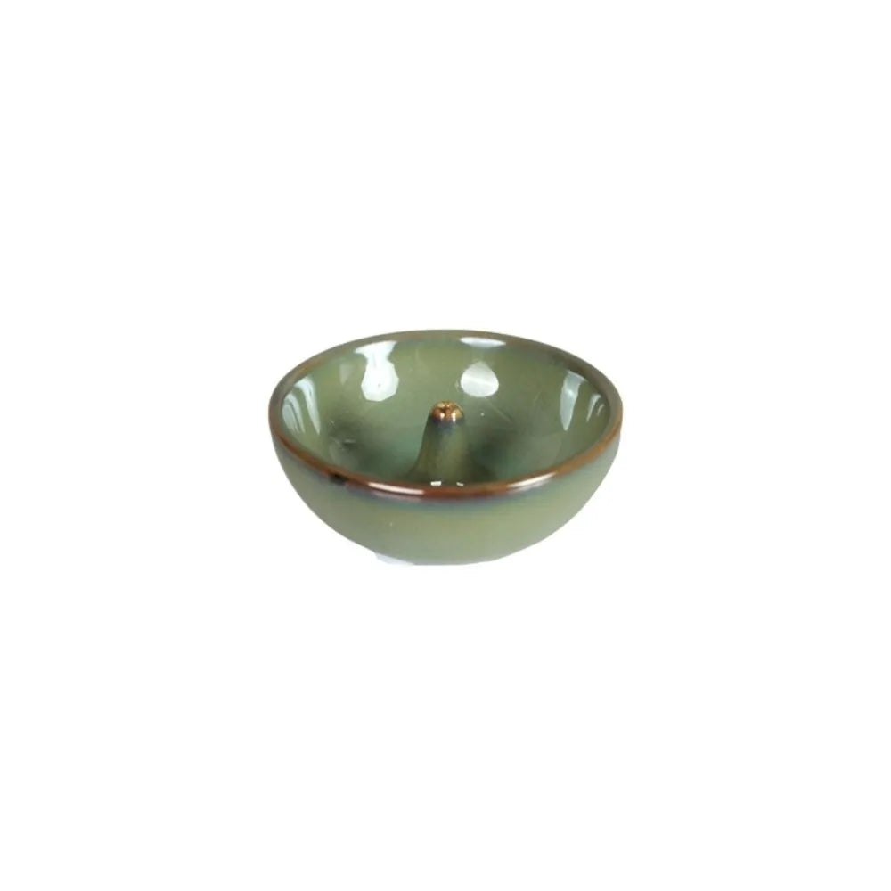 Spiritual Practice Retro Incense Holder Zen Style Sturdy Incense Stick Burner Ceramic Round Agarwood Tray Yoga