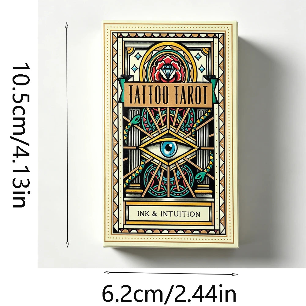 The Tattoo Tarot Cards A 78 Deck Oracle English Visions Divination Edition Borad Playing Games,Great For Beginners, Party Games