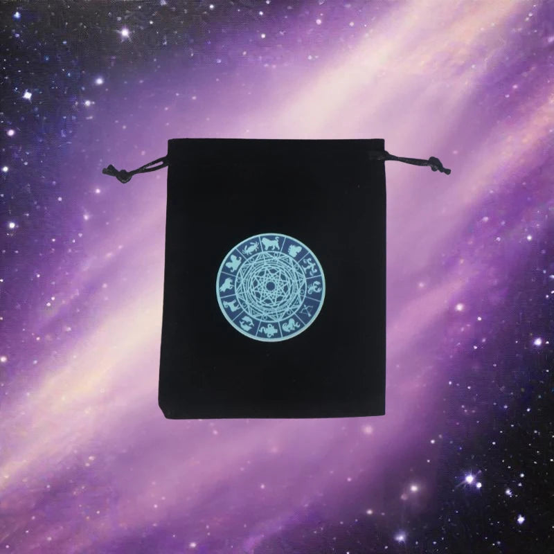 1Piece 12x18cm Black Velvet Tarots Bag Cards Storage Runes Constellation Witch Divination Accessories Jewelry Dice Pouch
