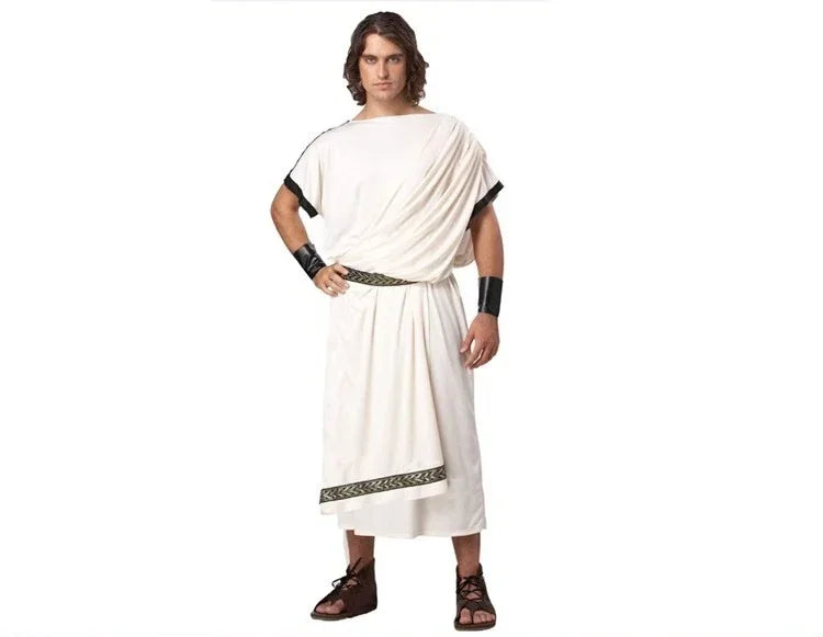 2024 Men - Adult Roman Halloween Dionysus Costume With Leather Wristband King Gladiator Clothing Suit
