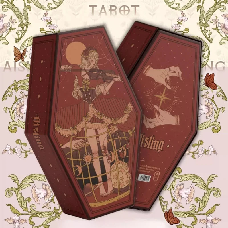 Aisling Irregular Coffin‑Shape Tarot Deck 78Pcs Dual Marseille Rider‑Waite Black‑core Cardstock Divination Game for Beginners