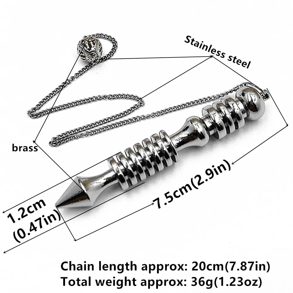 Wholesale, Metal Pendulum For Dowsing Divination Healing Spiritual Wicca Women Men Amulet Screw Shape Pendule Radiestesia Charm