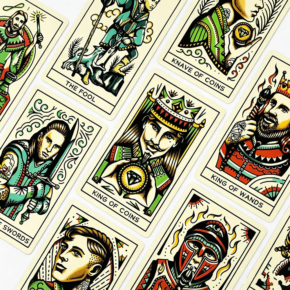 The Tattoo Tarot Cards A 78 Deck Oracle English Visions Divination Edition Borad Playing Games,Great For Beginners, Party Games