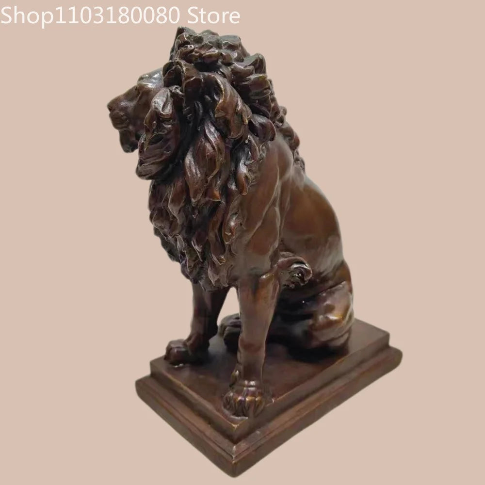 21cm Antique Finish Copper Lion of Judah statue Judaica Home Altar decor sculpture