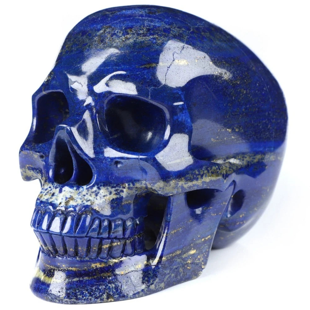 Natural Lapis Lazuli Skull Crystal Themed Indoor and Outdoor Decoration or Occasions Like Halloween Easter and Rock Collectors