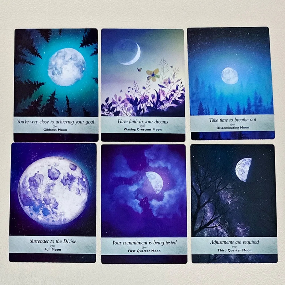 Moonology Oracle Cards 44 Card Deck with Guidebook, 12*8.5cm Moon Phase & Astrology Cards for Daily Guidance