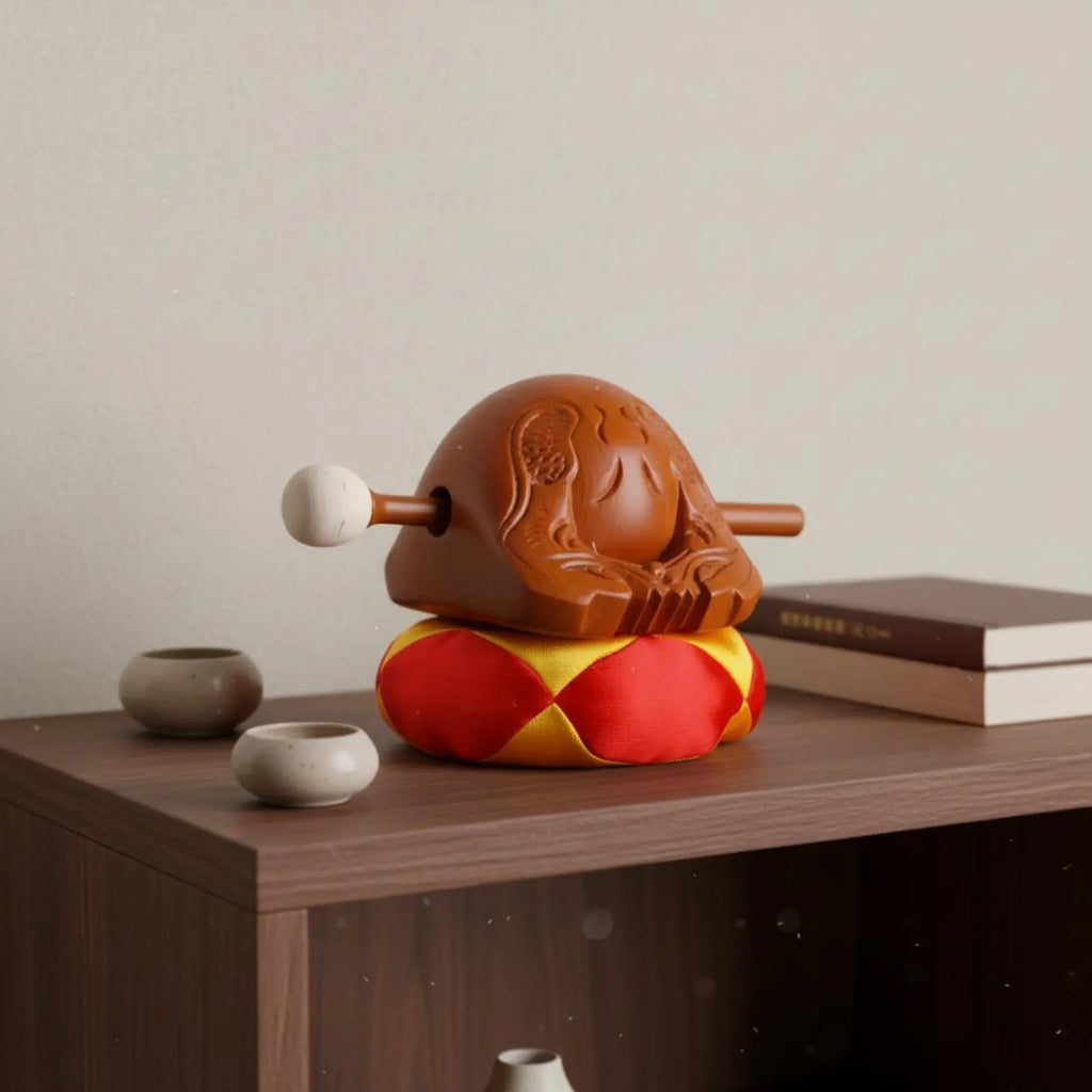 Rosewood Wood Temple Block Fine Carving Wooden Aquatic Creature Drum Carved Wood Aquatic Creature Sonorous Sound Religious Item