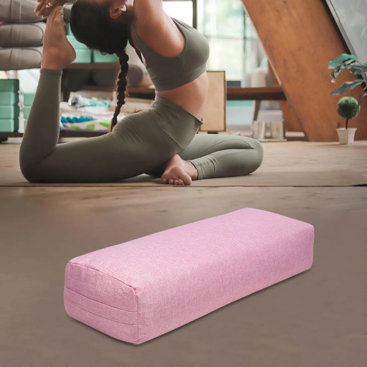 Skin Friendly Sponge Yoga Bolster Pillow for Rest Sleep and Office Washable Support Block for Yoga Accessories