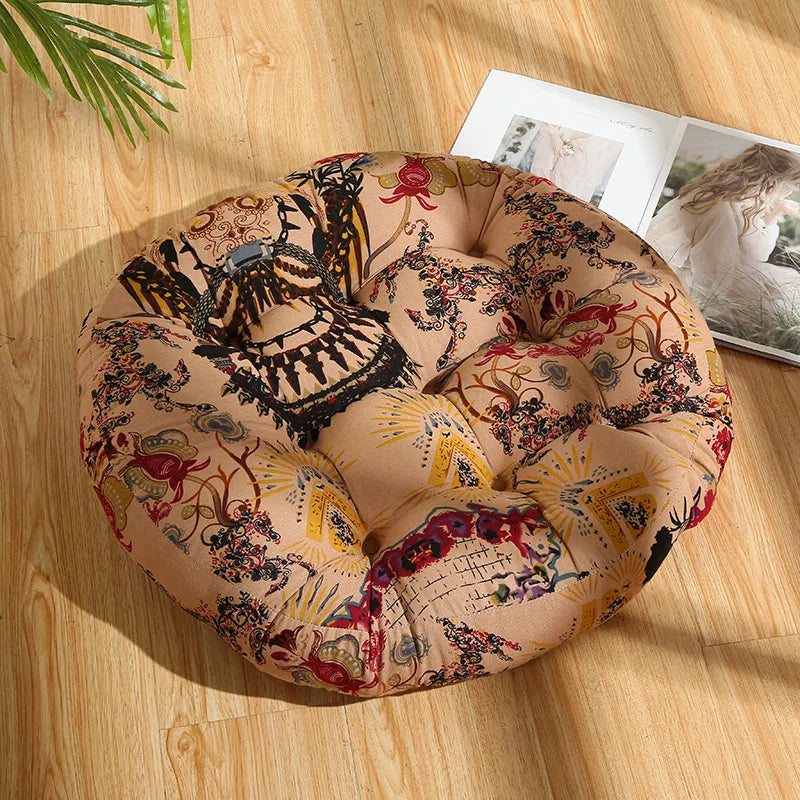 Round Floor Cushion Pillow Thickened Tatami Yoga Mat for Meditation Machine Washable Seat Cushion Office Sleeping Mat