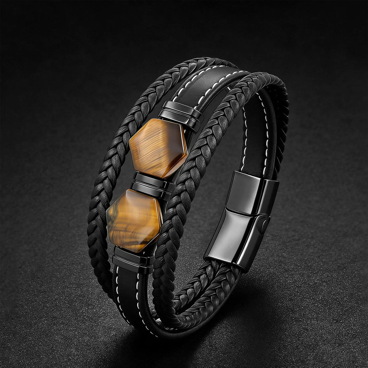 Natural Tiger Eye Stone Bracelet For Men & Women - Healing Crystal Energy Adjustable Minimalist 2026 Trendy Fashion Jewelry