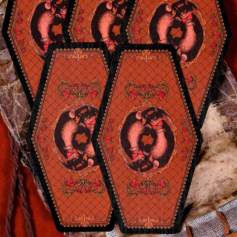 Aisling Irregular Coffin‑Shape Tarot Deck 78Pcs Dual Marseille Rider‑Waite Black‑core Cardstock Divination Game for Beginners