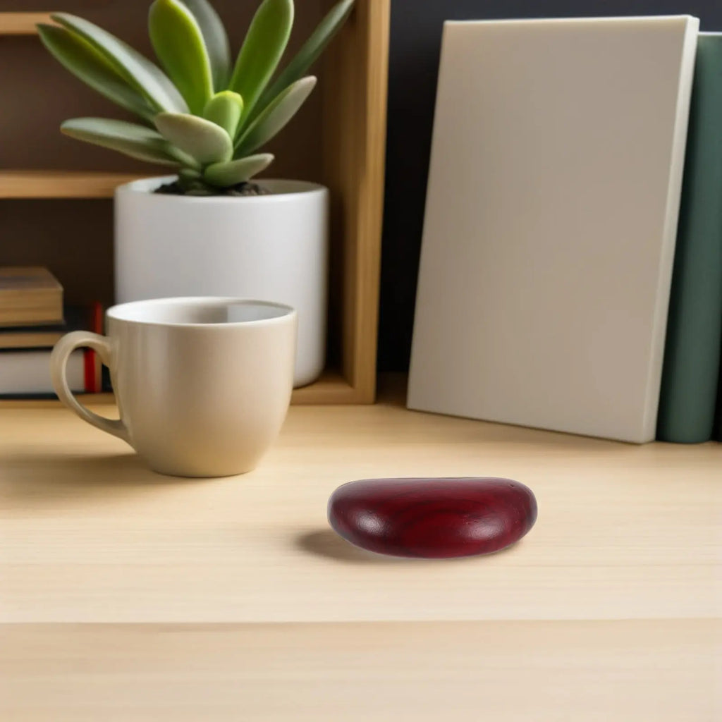 Peach Wood Yin Yang Divination Cup Set – Feng Shui Blessing Ornament for Temple, Study & Office Decor