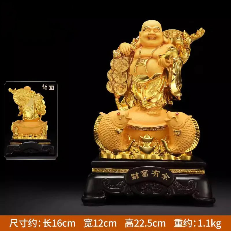 Resin Maitreya Buddha Statue, Big Belly Changing Buddha Statue, Home Living Room, Housewarming Lucky Craft Gifts