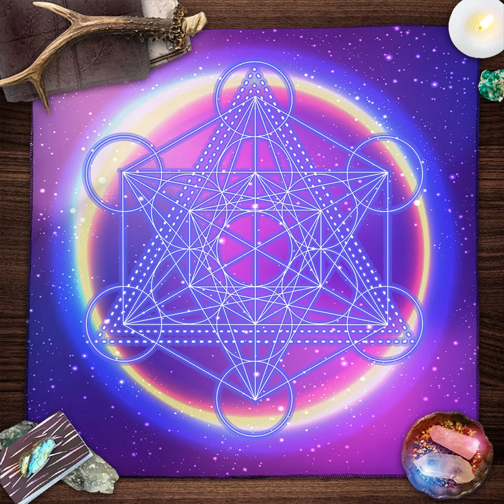 Mandala Flower Of Life Tarot Tablecloth Altar Cloth Pagan Witchcraft Divination Oracle Card Pads Galaxy Tarot Reading Cloth
