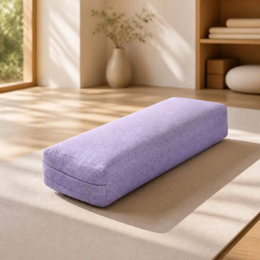 Firm Yoga Bolster Cushion for Restorative Meditation Support Pillow for Back Neck Waist Alignment and Comfort