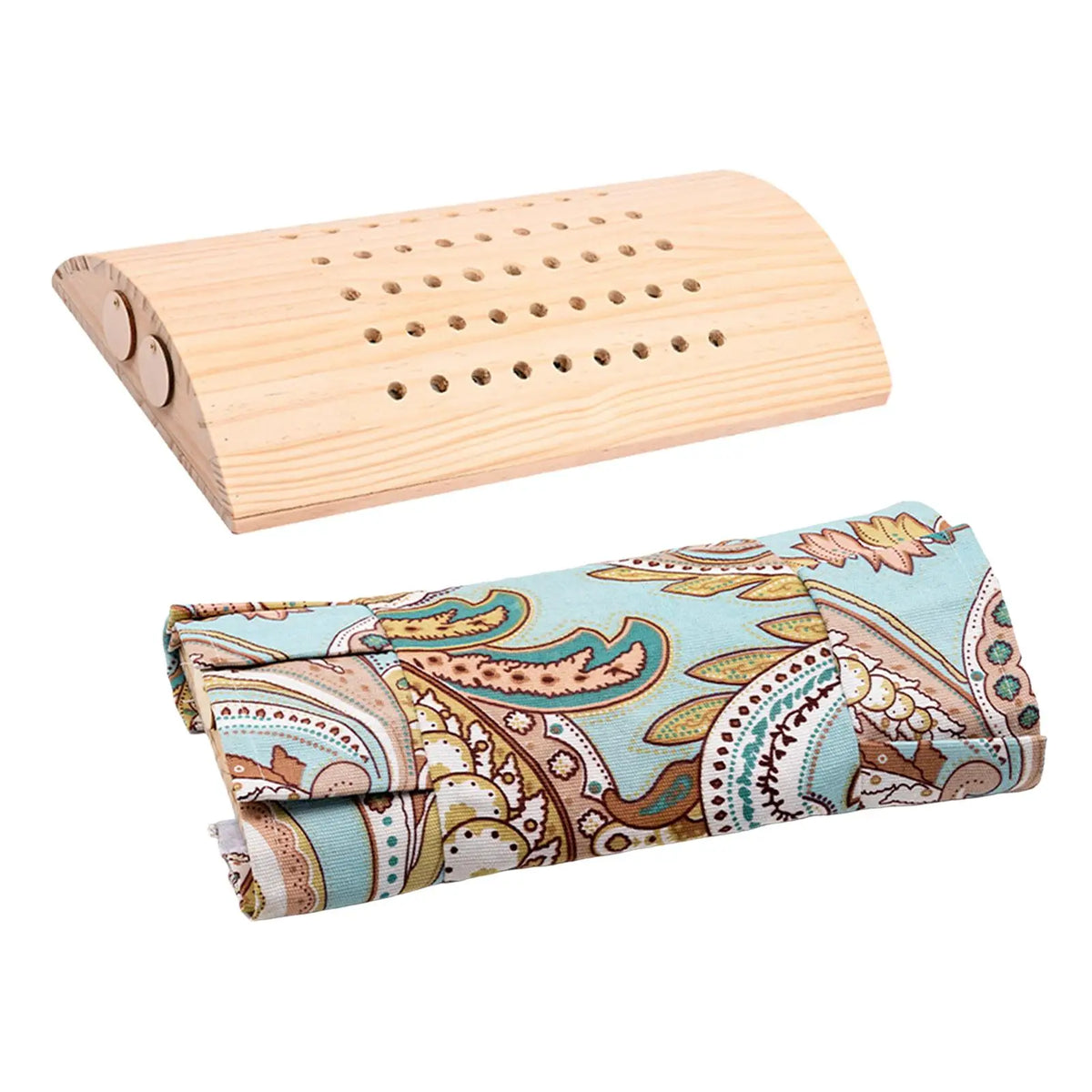 Wood Neck Pillow Traditional Design Comfortable Backrest Cushion for Sauna Flight Yoga Chair