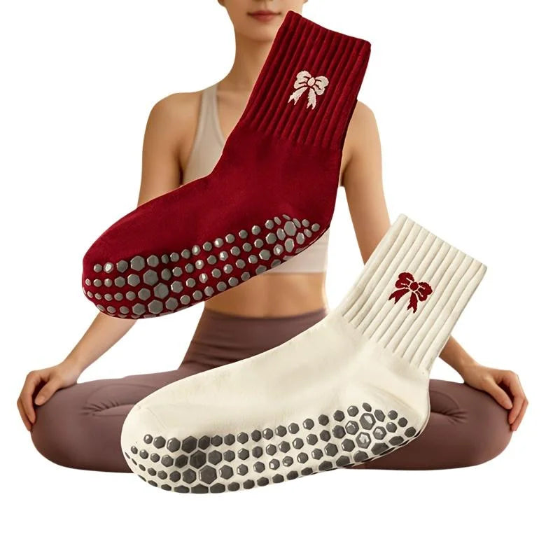 AttireTrove1 Pair Of Pilates Exercise Fitness Adult Dance Anti Slip Socks Leg Pressure Floor Yoga Socks