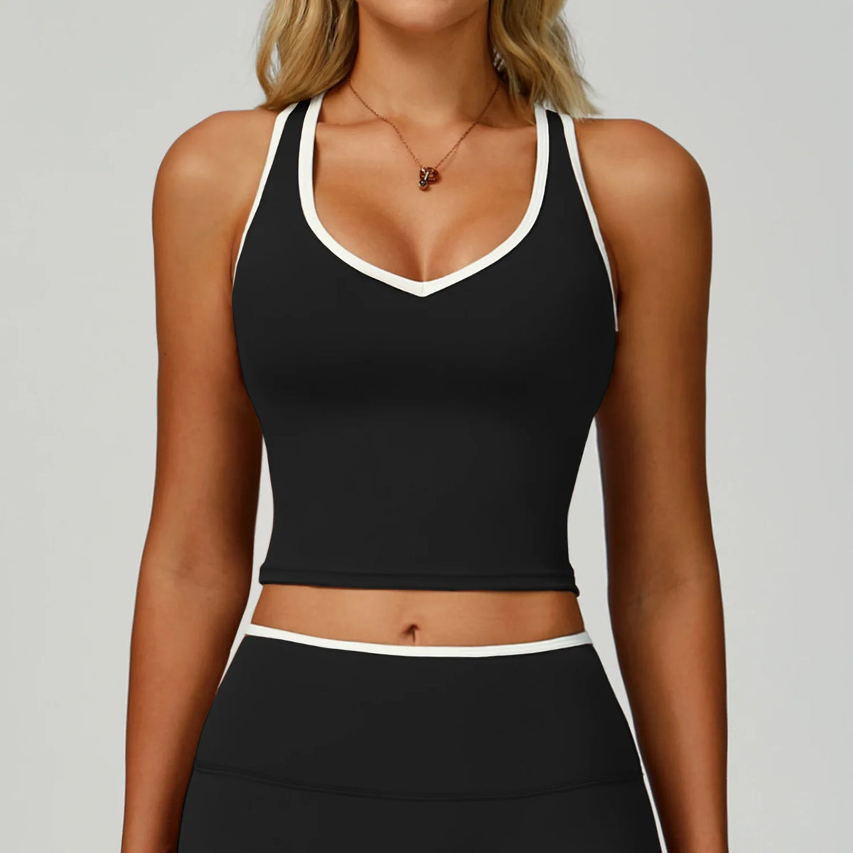 Color Block Sport Bra Yoga Vest Women High Strength Tight Top Comprehensive Training Gym Workout Yoga Underwear With Chest Pad