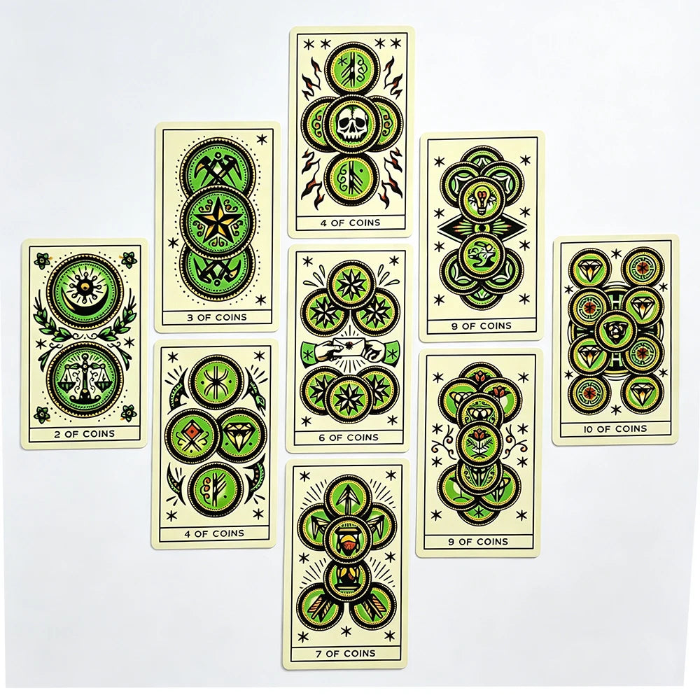 The Tattoo Tarot Cards A 78 Deck Oracle English Visions Divination Edition Borad Playing Games,Great For Beginners, Party Games