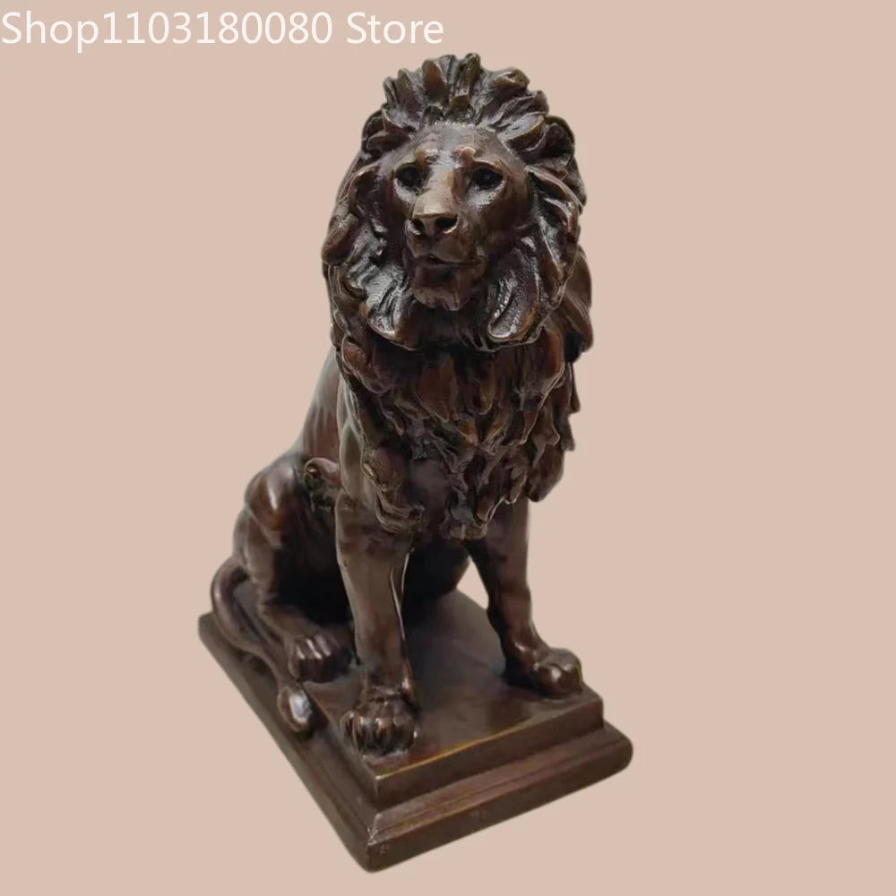 21cm Antique Finish Copper Lion of Judah statue Judaica Home Altar decor sculpture