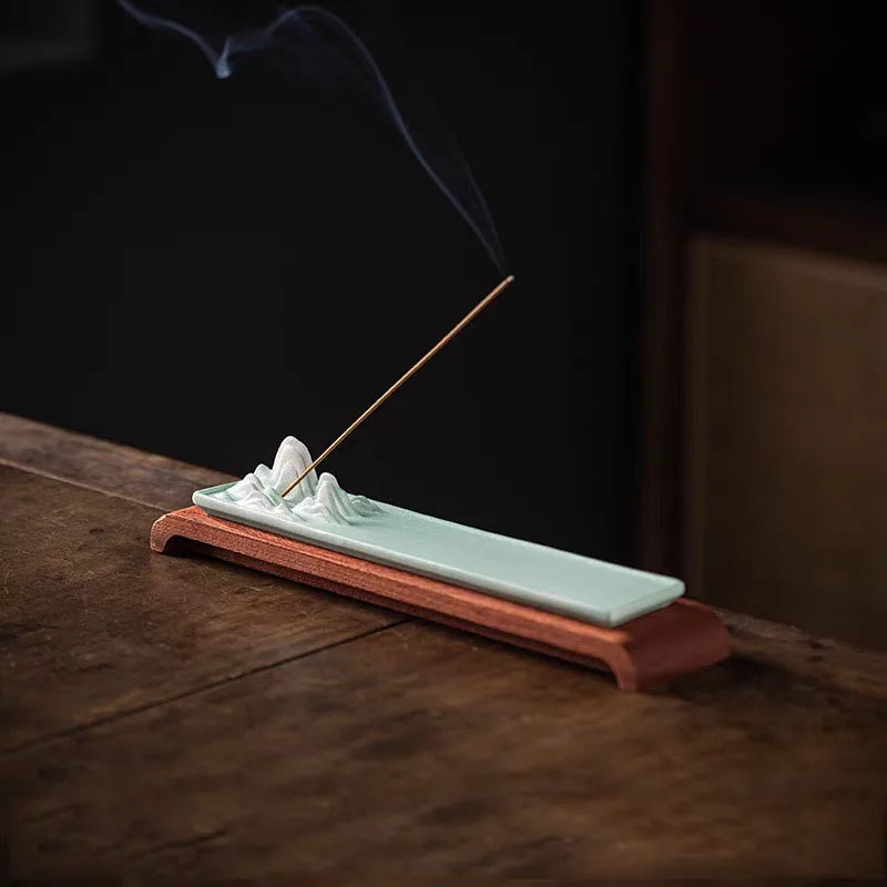 Creative Ceramic Thousand Mile Jiangshan Line Incense Burner, Indoor Bedroom Incense Pedestal, Tea Room Bedroom Decoration