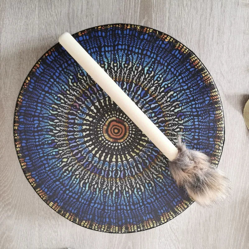Tree of Life Shaman Drum Yoga Sound Healing Tambourines with Stick Adult Meditation Hand Drums Percussion Musical Instruments
