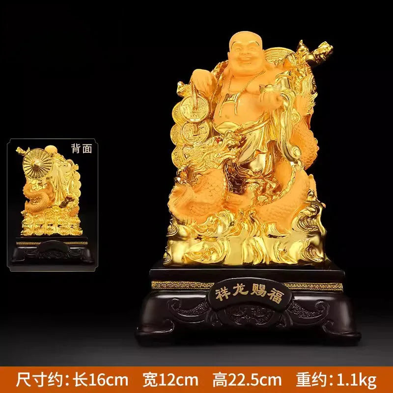 Resin Maitreya Buddha Statue, Big Belly Changing Buddha Statue, Home Living Room, Housewarming Lucky Craft Gifts