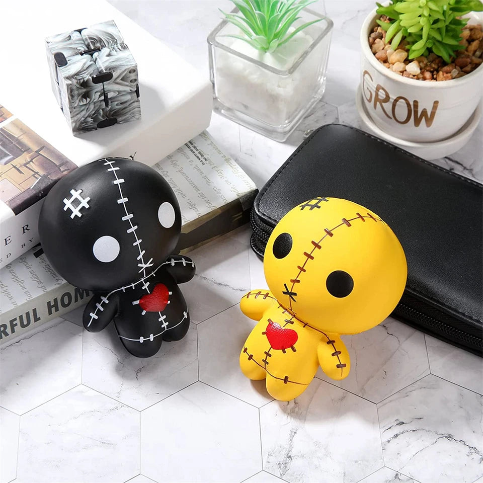 Voodoo Doll Squishy Toy Slow Rising Stress Relief Doll Cute Halloween Squeeze Toy Soft Squishies for Kids & Adults