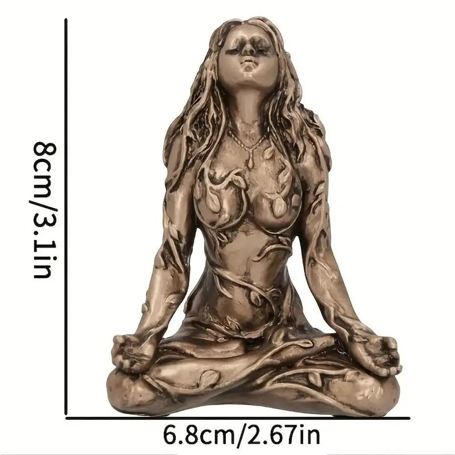 1 Pcs Mother Earth Statue Mini Gaia Fairy Decorative Buddha Statue Decor Figurines Goddess Healing Chakra Meditation Home Decor