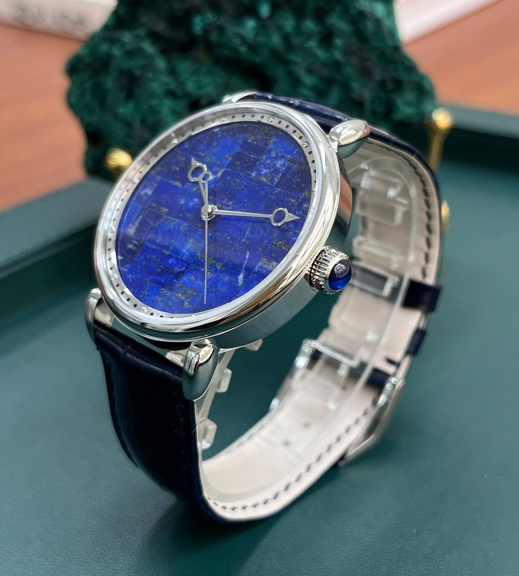 Automatic Mechanical Watch Men's S2488HUASUO Watch Natural Lapis Lazuli Limited Edition Waterproof