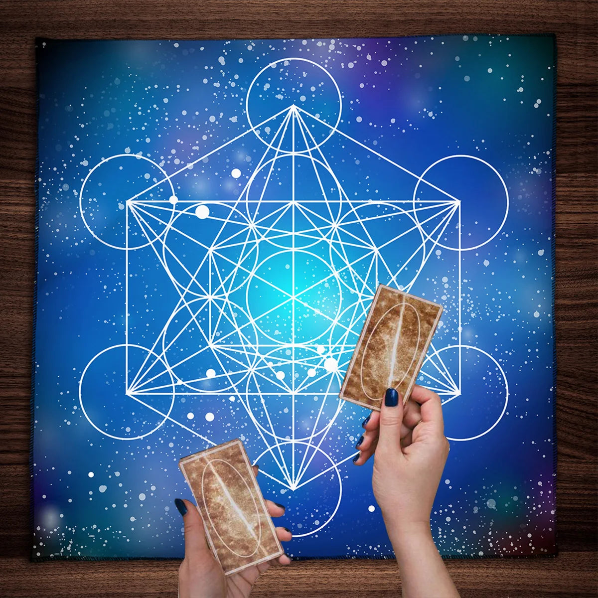 Mandala Flower Of Life Tarot Tablecloth Altar Cloth Pagan Witchcraft Divination Oracle Card Pads Galaxy Tarot Reading Cloth