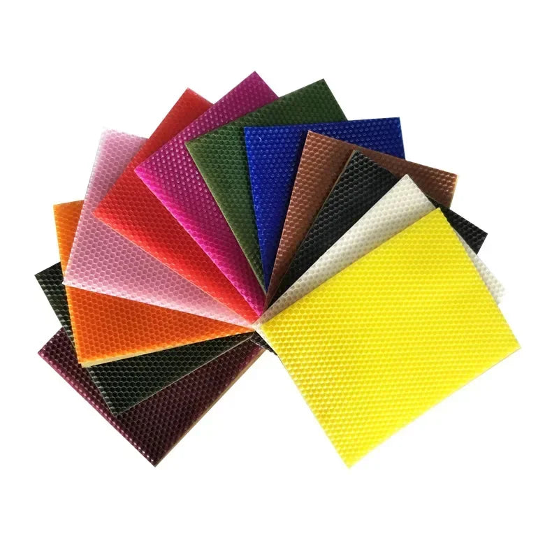 12pcs 15cm*20cm*0.3cm Natural Candle Material, Handmade DIY Honey Candle for Children, Craft Wax, Honeycomb Color Beeswax