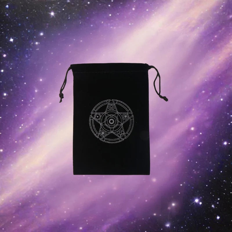 1Piece 12x18cm Black Velvet Tarots Bag Cards Storage Runes Constellation Witch Divination Accessories Jewelry Dice Pouch